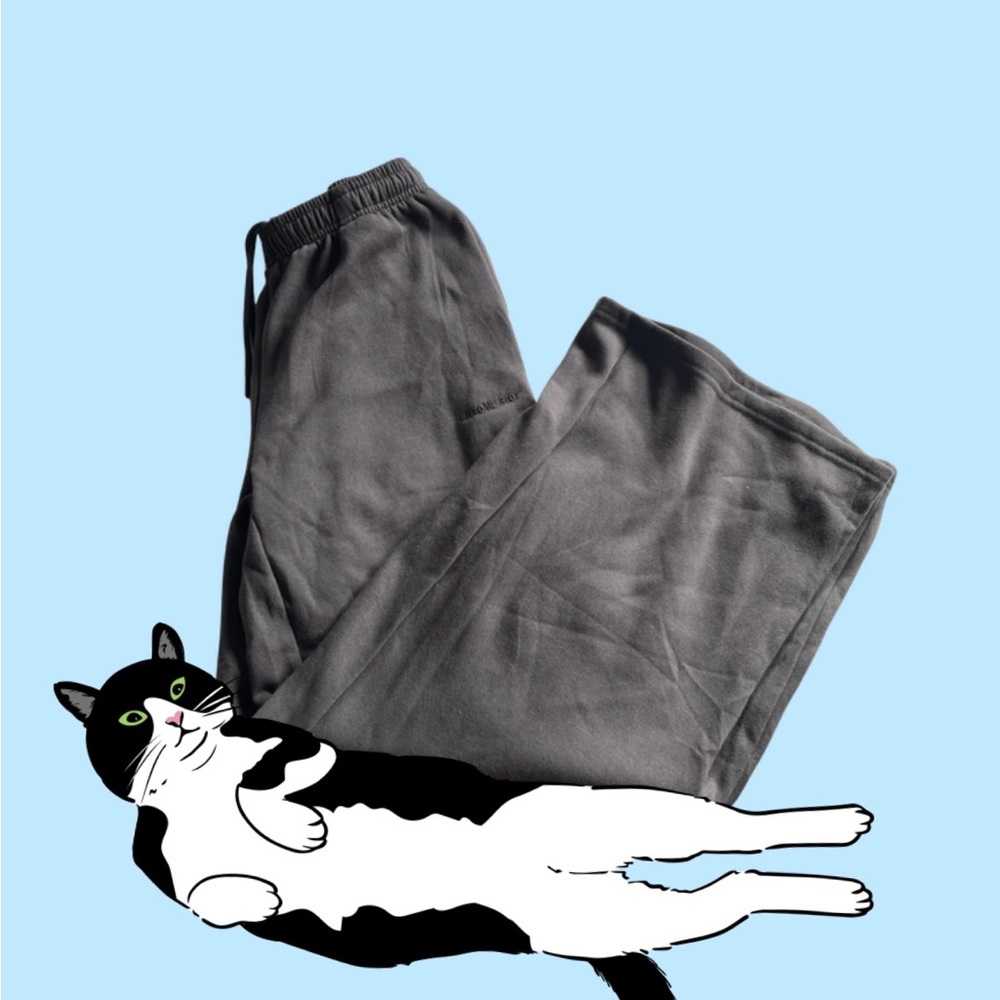 Gray Cat-Friendly Lounge Pants for Pet Owners